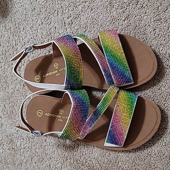 NWOT Adrienne Vittadini  Girls Rainbow  Sandals Multiple Sizes Available - Picture 1 of 2